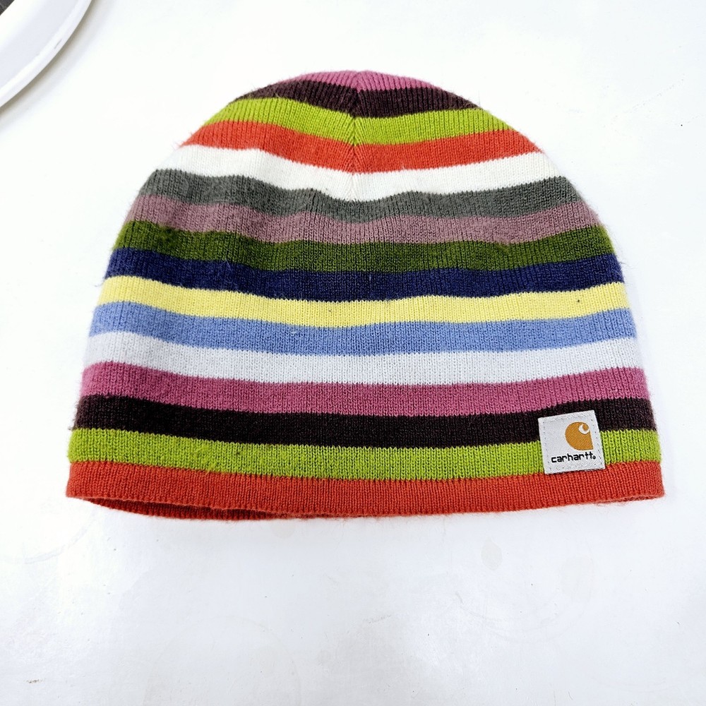 Carhartt Multicolor Stripe Fleece Lined Knit Beanie for Adults One Size WA002