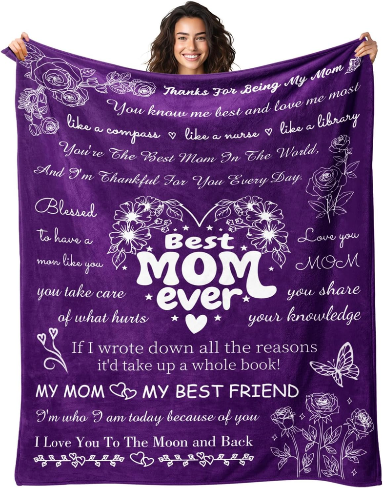 Valentines Day Gifts for Mom from Daughter, Blanket Gift, Meaningful Cozy Blanke-image