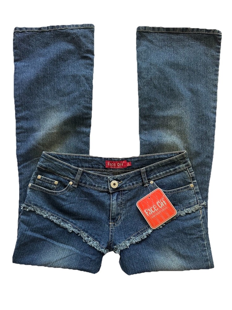 Face Off Bootcut Jeans Size 14 Vintage Y2K Low Rise