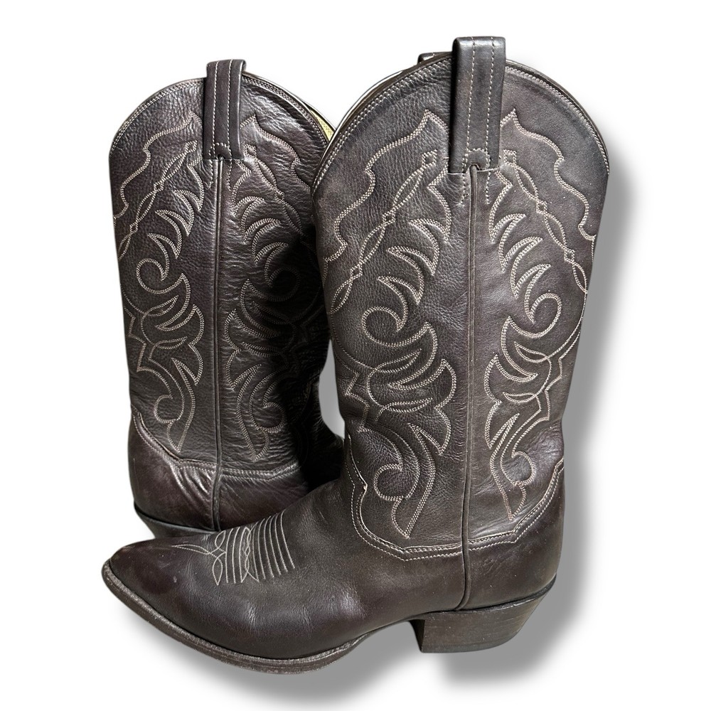vintage sanders cowboy boots leather Size 9D