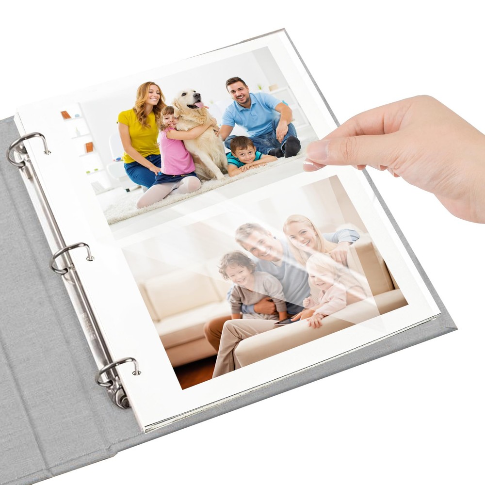 20 PCS Photo Album Refill Self Adhesive Pages, 11 X 9 Inch Three Ring Photo Albu