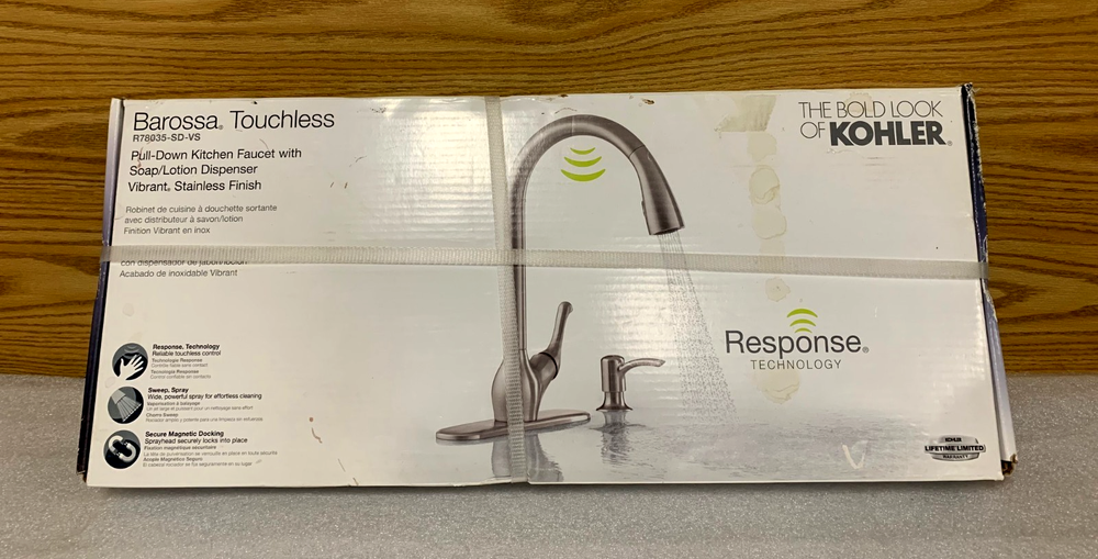 KOHLER Barossa Touchless Single Handle Pull-Down Faucet in Vibrant Stainless