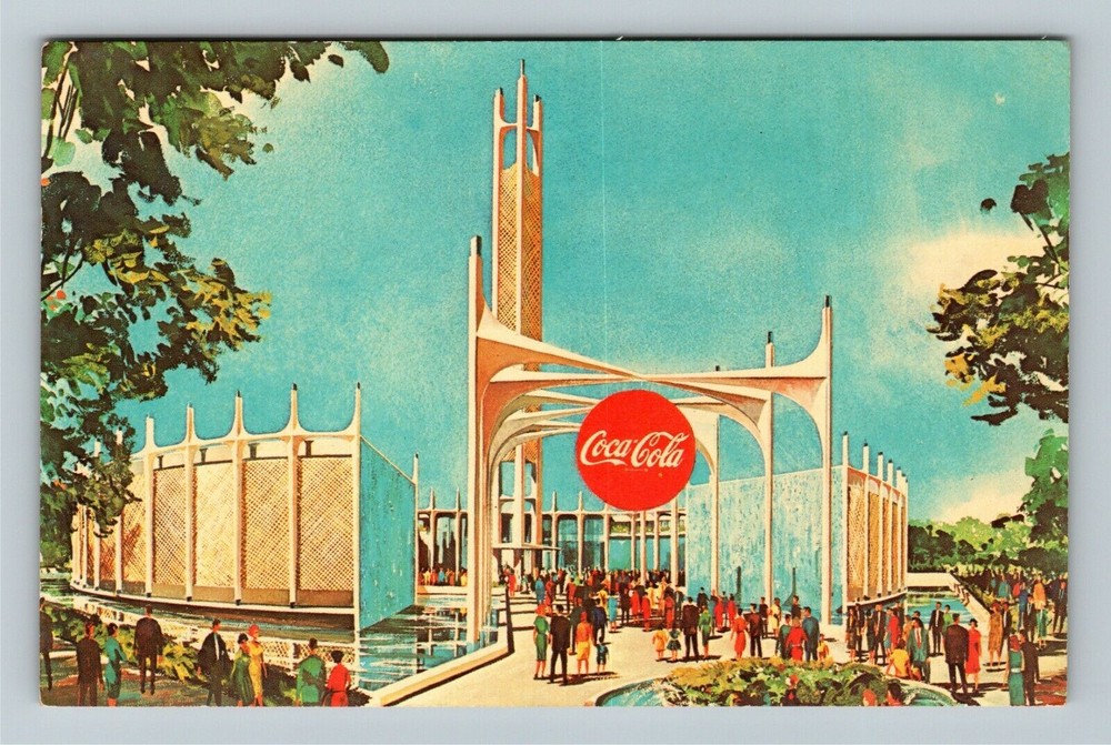 New York City NY,, World's Fair, Coca-Cola Pavilion Vintage Souvenir Postcard