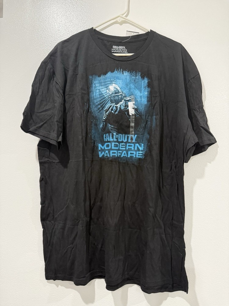 Call Of Duty Modern Warfare T-Shirt Men's Black Blue Video Games XXL 2XL