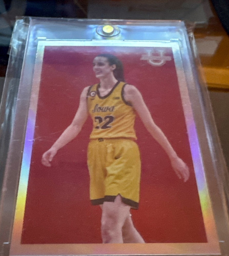 Rare Caitlin Clark 2023 Bowman U Pink Yellow Refractor Basketball Card Iowa 22