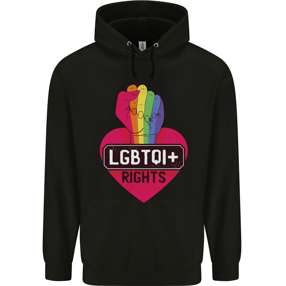 LGBTQI+ Rights Gay Pride Awareness LGBT Mens 80% Cotton Hoodie