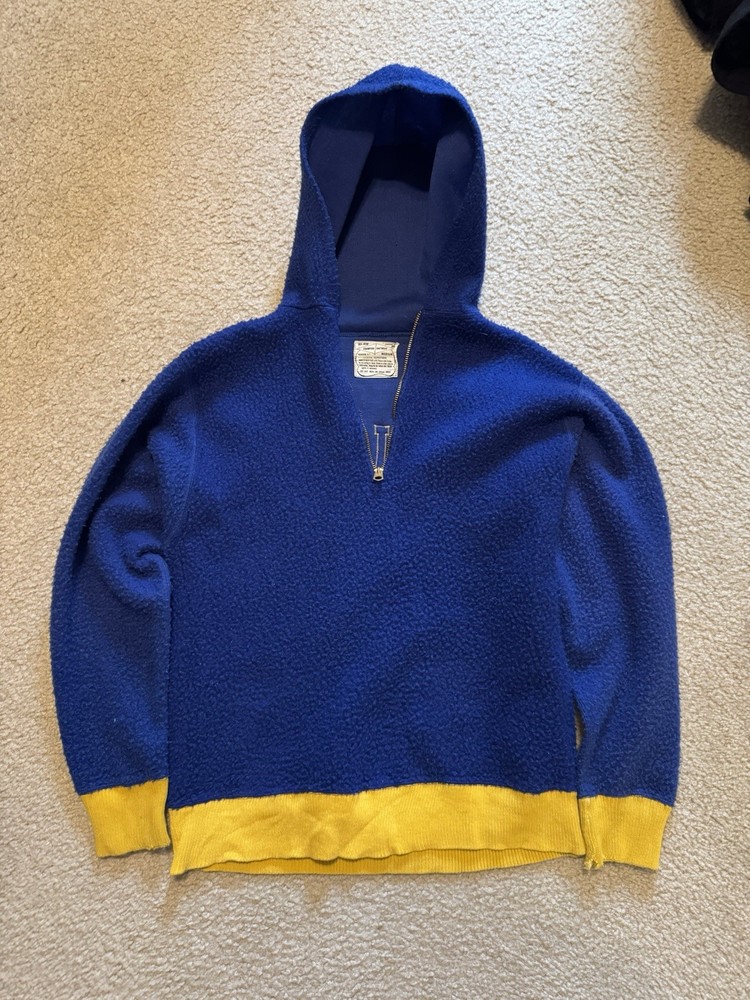 VTG 1950’s Champion Two Tone Quarter Zip Hoodie Fleece Medium Rochester NY