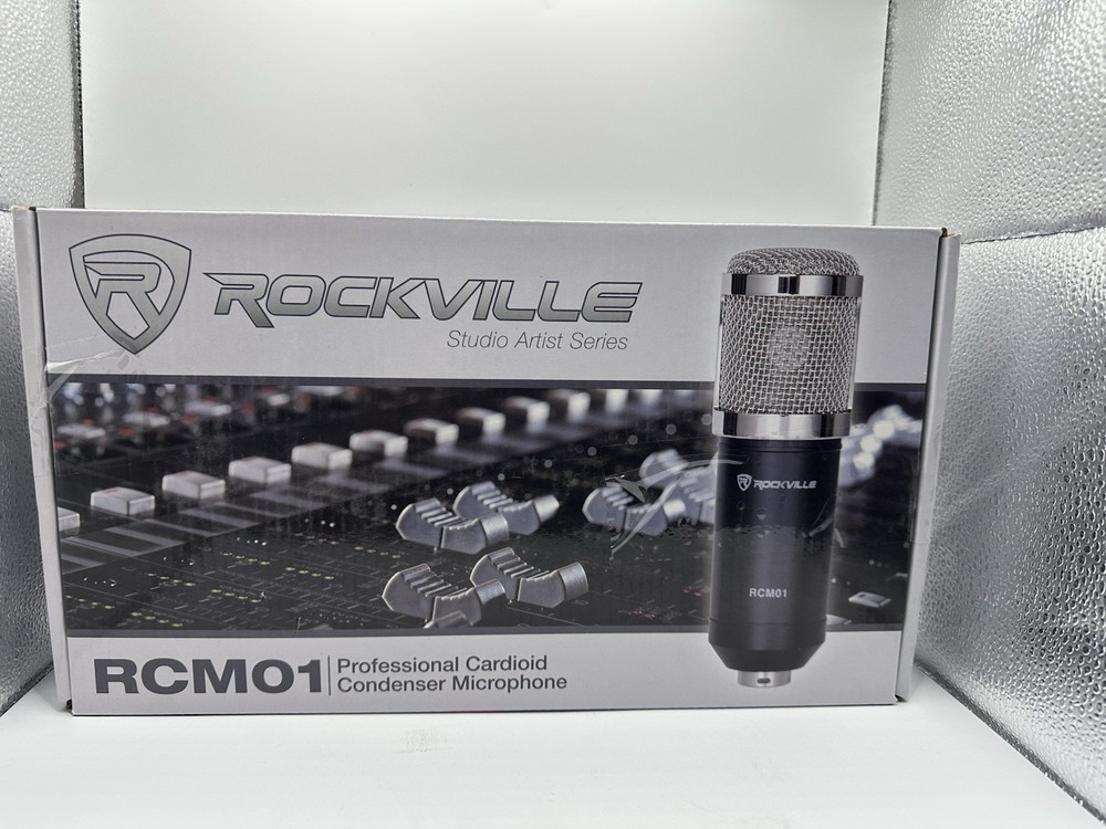 Rockville RCM01 Pro Studio Condenser Mic with Metal Shock Mount Like New