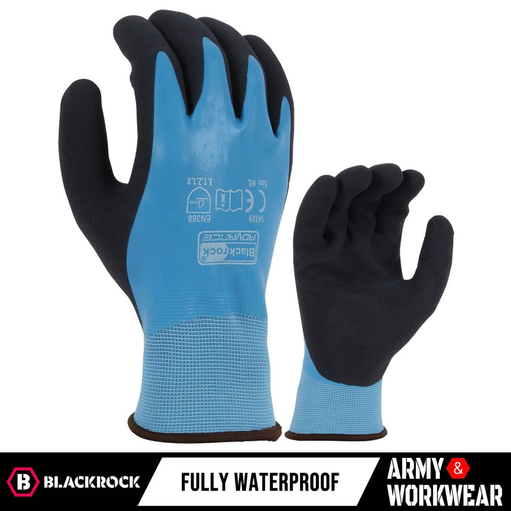 Blackrock Watertite Latex Foam Grip Work Gloves EN420 Waterproof Hand Protection