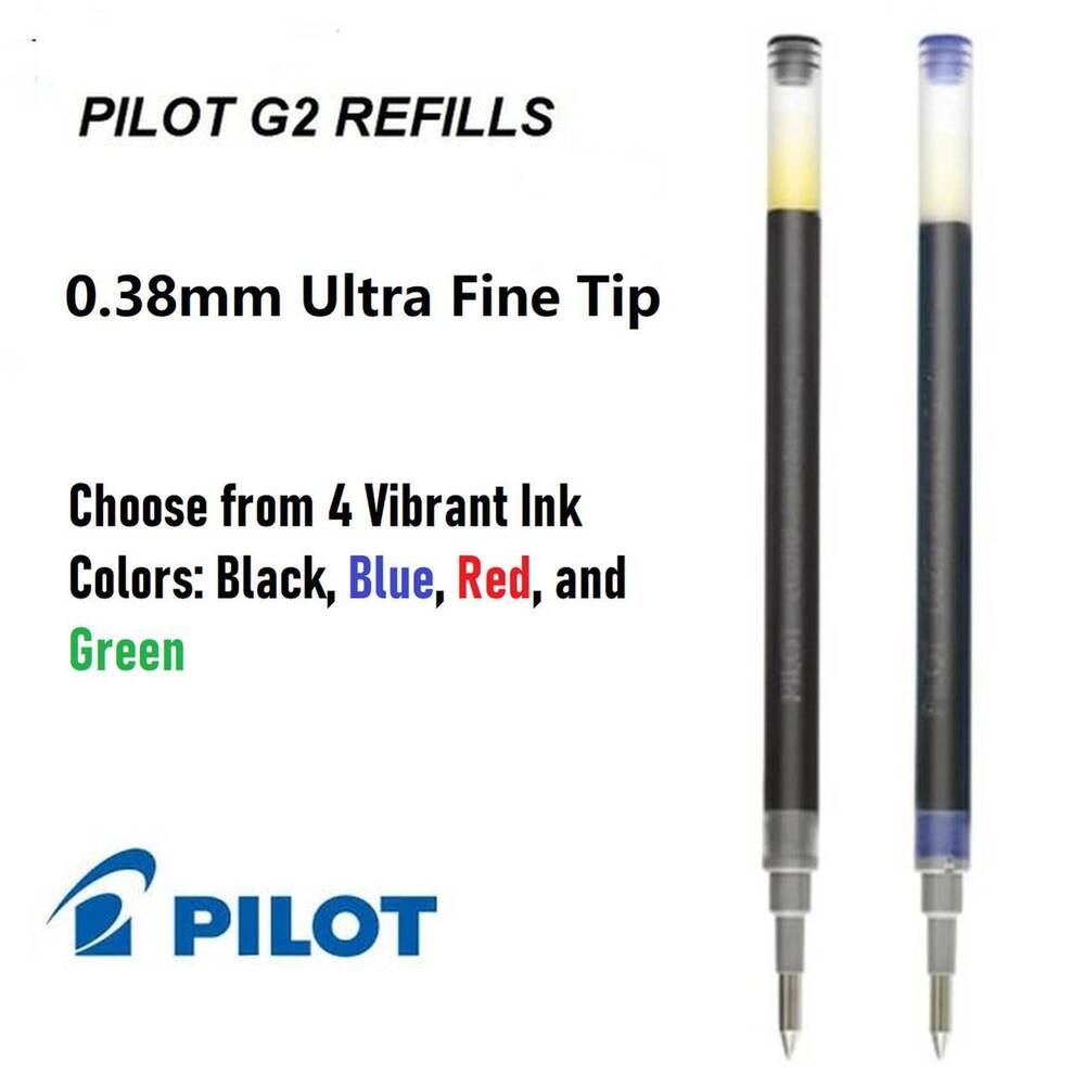 Pilot G2 0.38 Gel Ink Rolling Ball Pen Refills, 0.38mm Ultra Fine Point, 3 Packs
