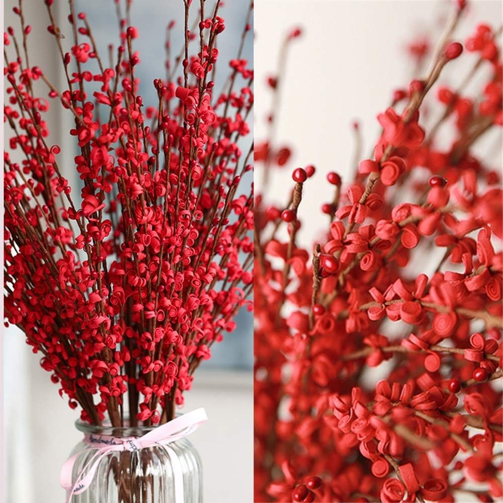 5 Pcs Jasmine Flowers Artificial Red Flowers 29.5