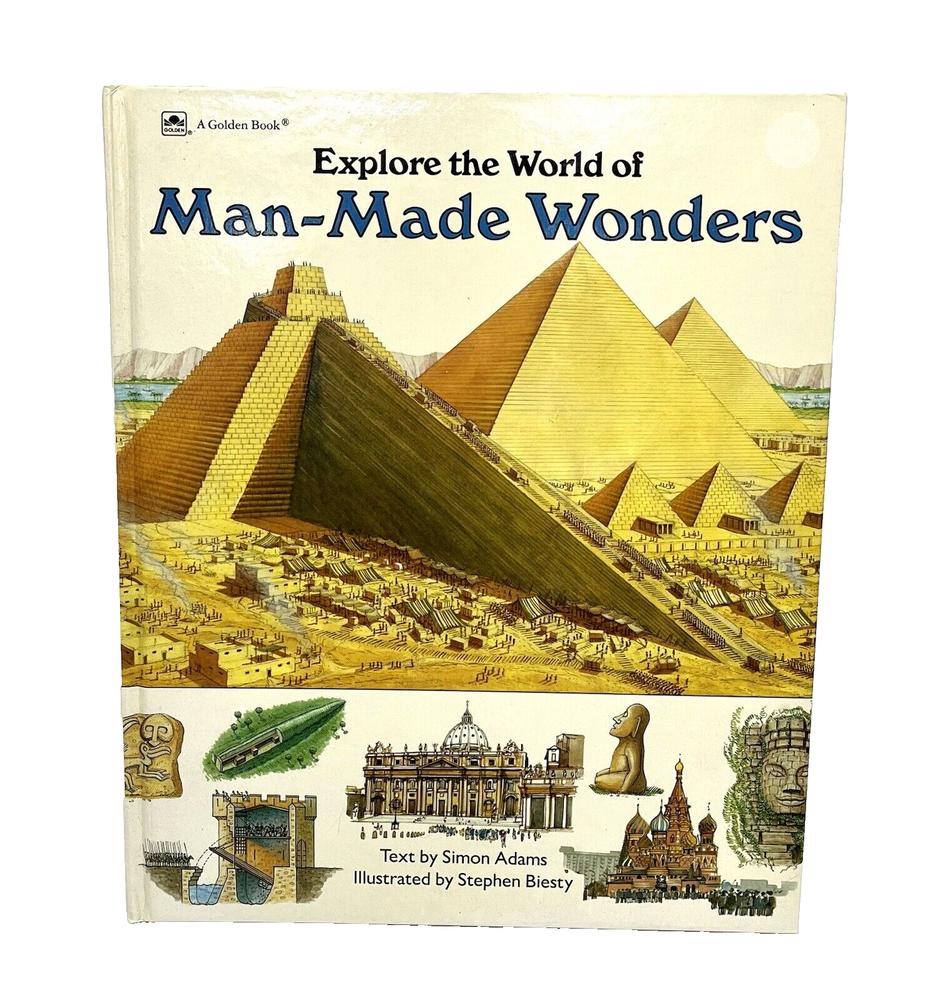 VTG 1991 Golden Book 12x10 Explore Man Made Wonders by Simon Adams  