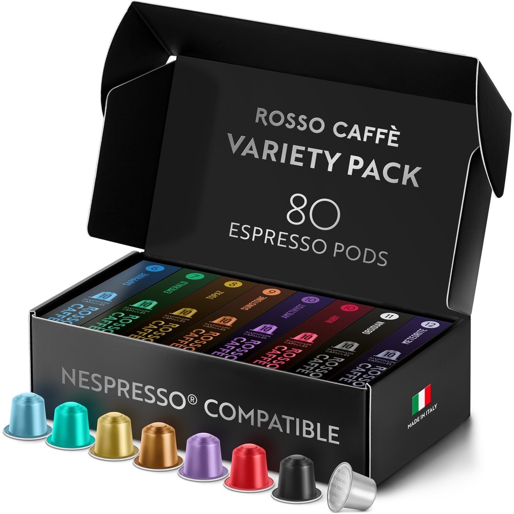 Espresso Coffee Pods for Nespresso Original Machines - 80 Capsules Variety Pack