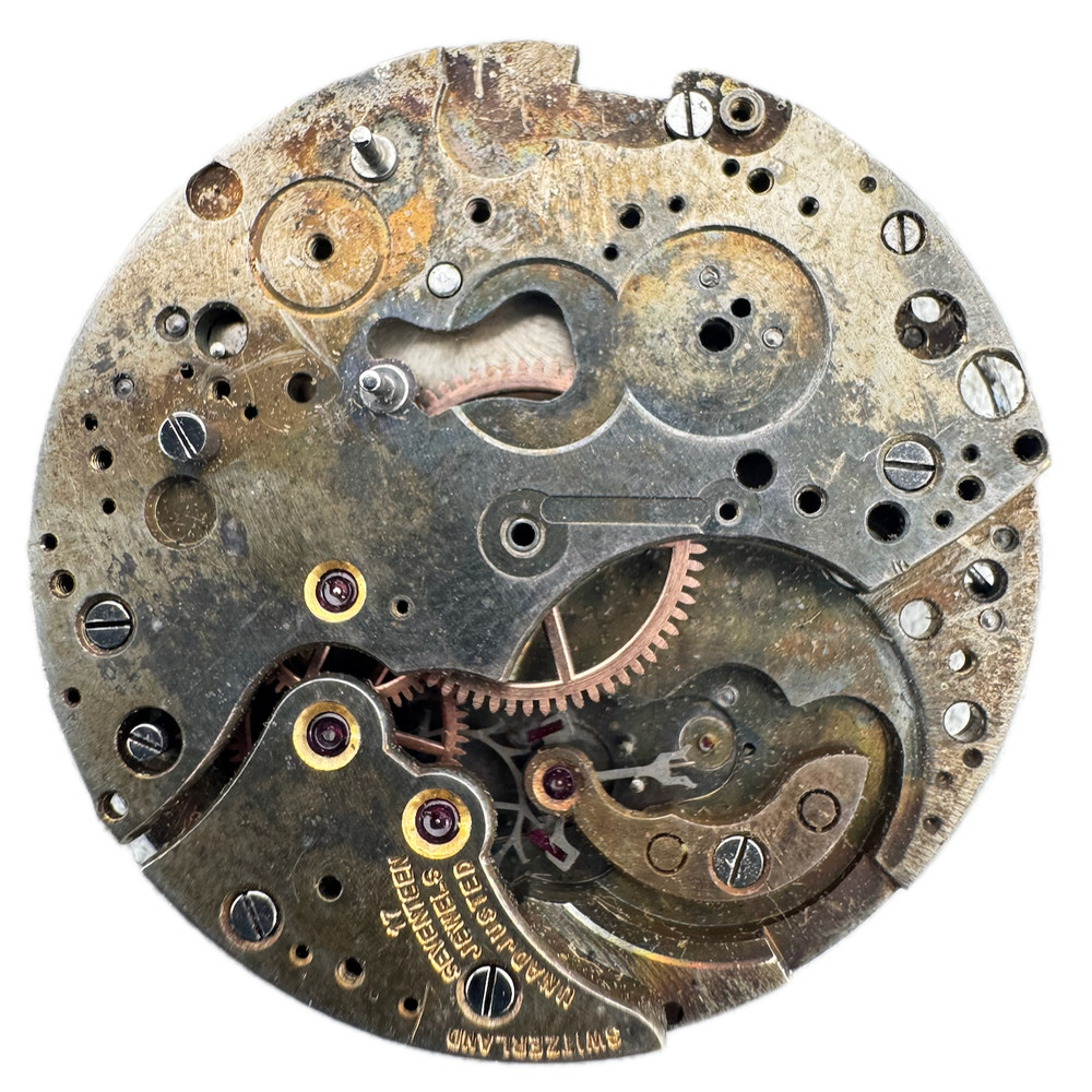 Vintage 30mm Unbranded Chronograph Wristwatch Movement Valjoux 23 Swiss fParts