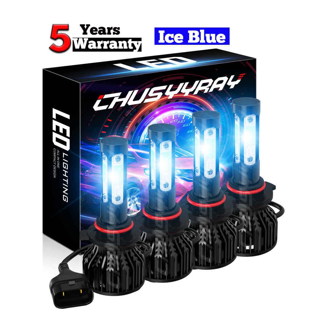 LED Headlight High Low Beam Bulbs Combo For Chevy Express 1500 2500 3500 Blue