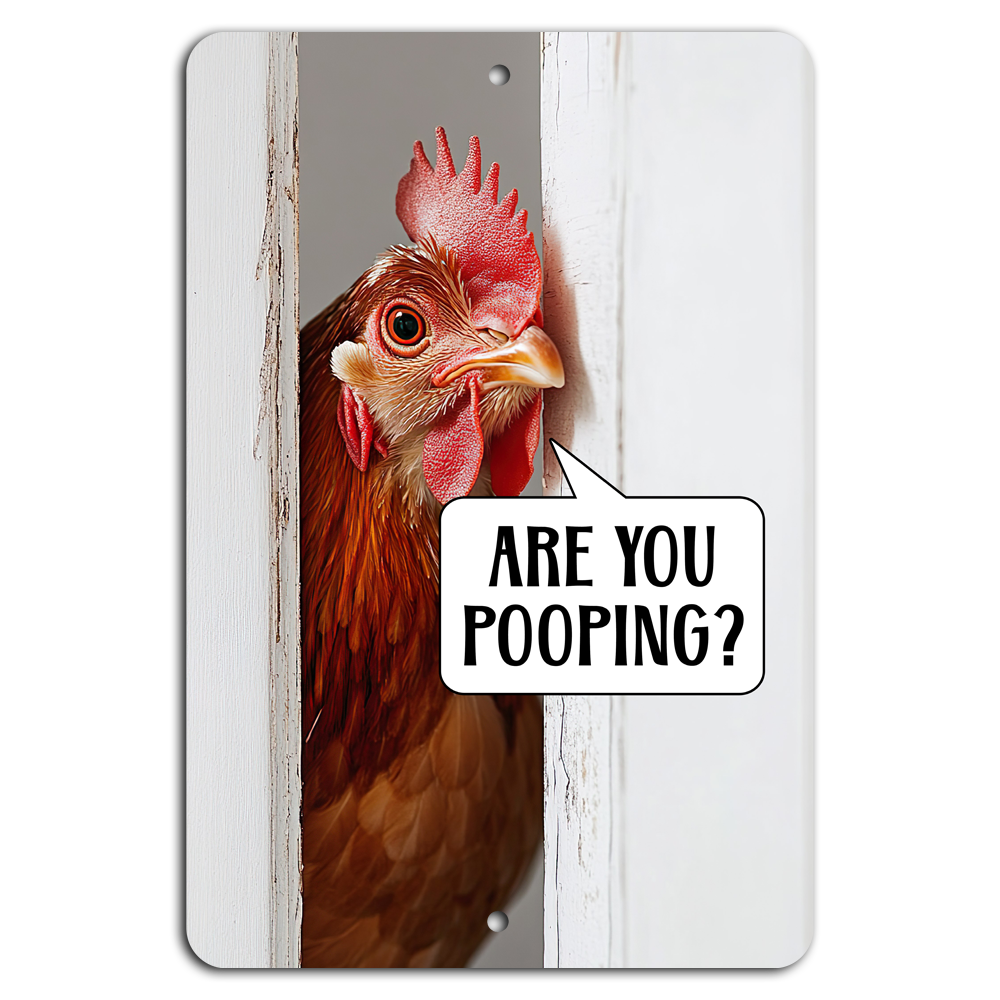 Funny Chicken Bathroom Sign for a Humorous Touch
