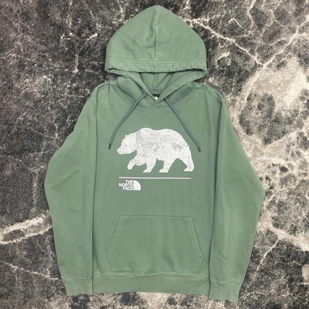 The North Face Bear Mountain Mens Hoodie Medium Green Sage Pullover Sweatshirt