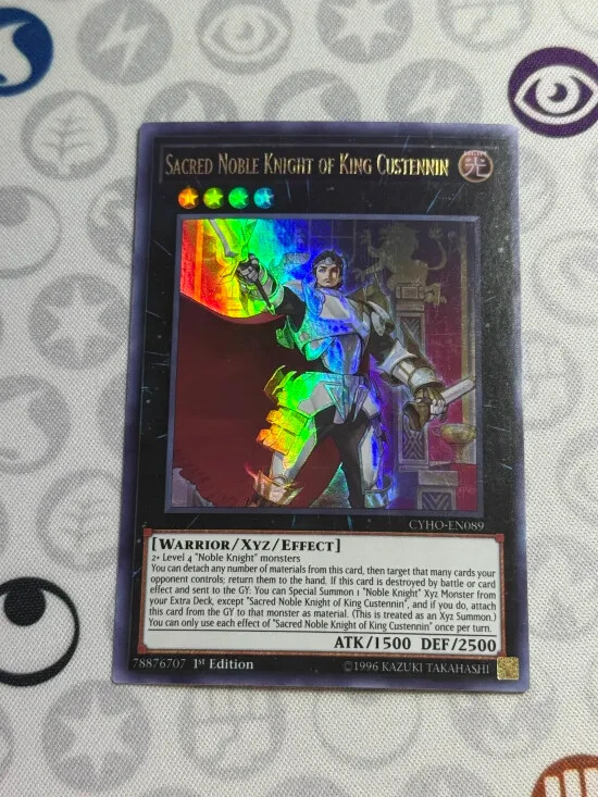 Ultra Rare Sacred Noble Knight of King Custennin - CYHO-EN089 - NM Yugioh Card
