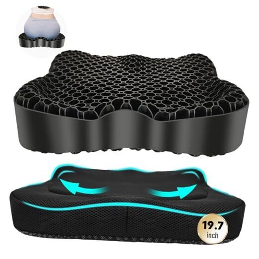Cooling Gel Seat Cushion, Thickened Big Breathable Honeycomb Design Absorbs