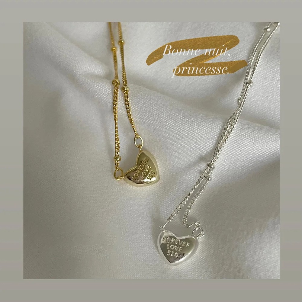 Forever Love Heart Pendant Necklace Ladies Clavicle Chain Choker Fashion