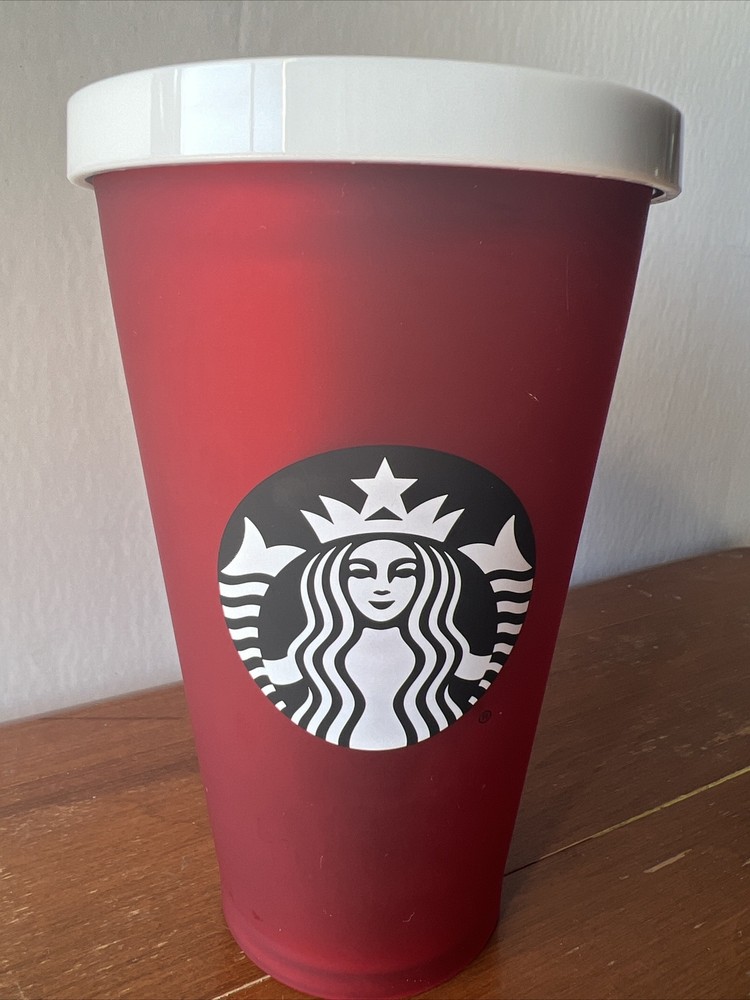 Starbucks Frosted Red 16 oz Holiday Grande Cold Cup Travel Tumbler 2018