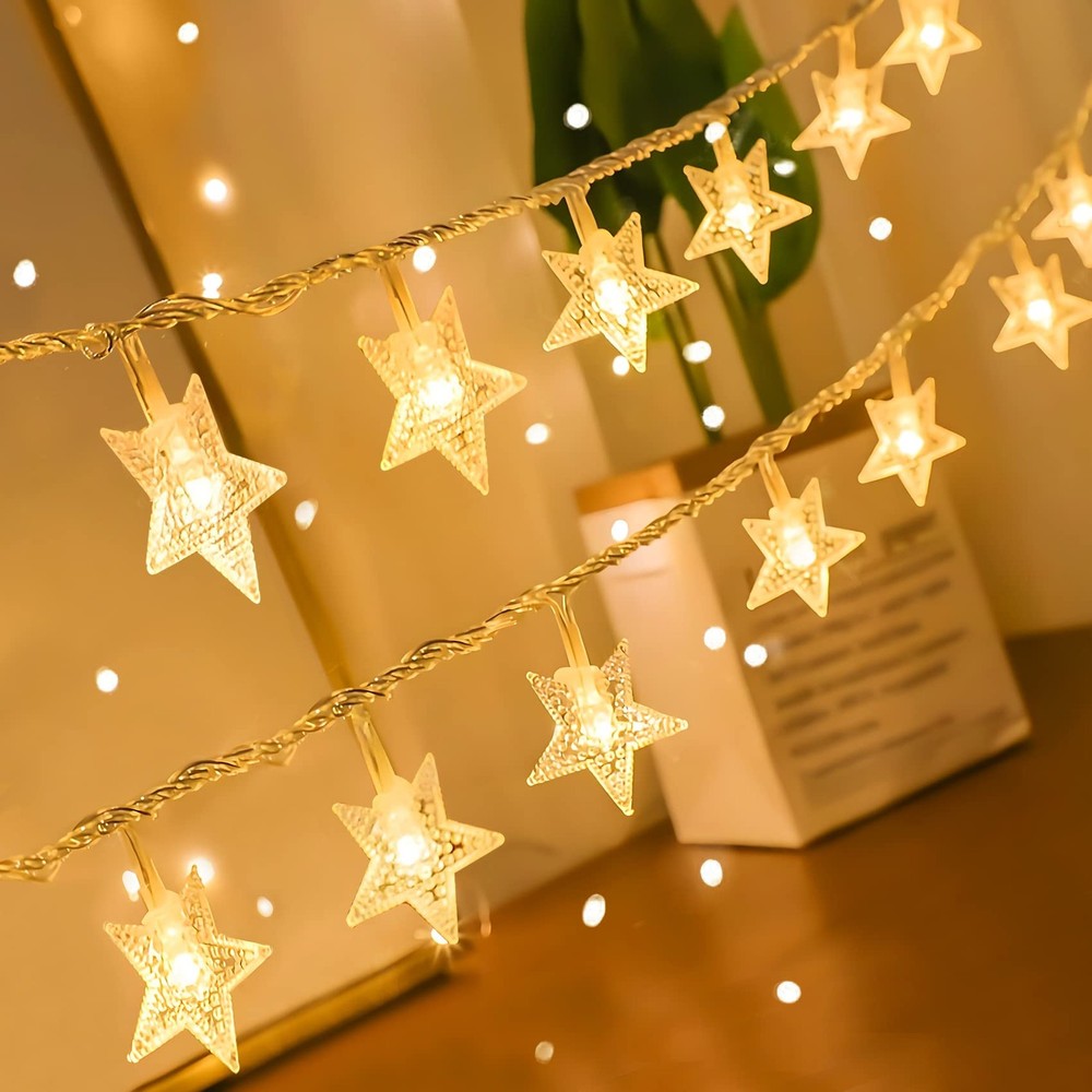 40 LED STAR STRING LIGHTS 20 FT FAIRY CHRISTMAS LIGHTS BATTERY OPERATED FOR INDO