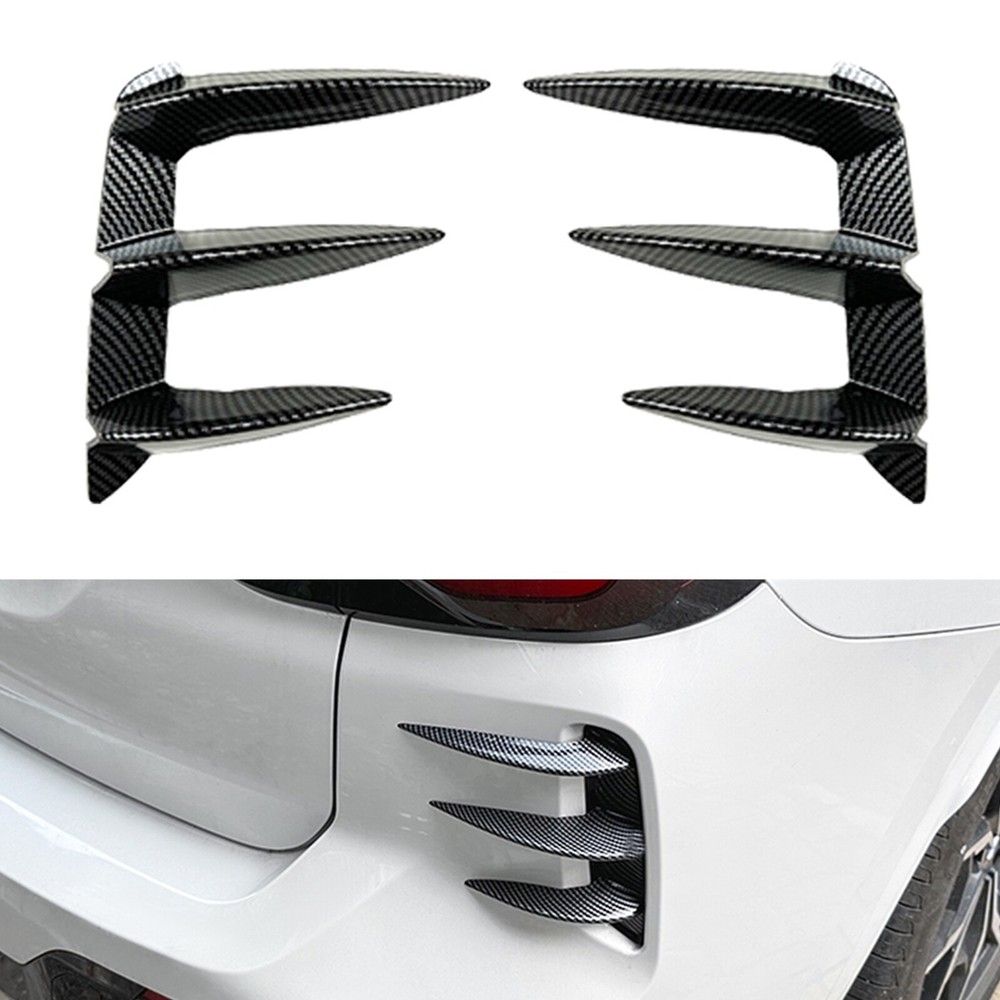 2x Rear Bumper Side Air Vent Trim For BMW X3 G01 LCI M Sport 2022-24 Carbon Look