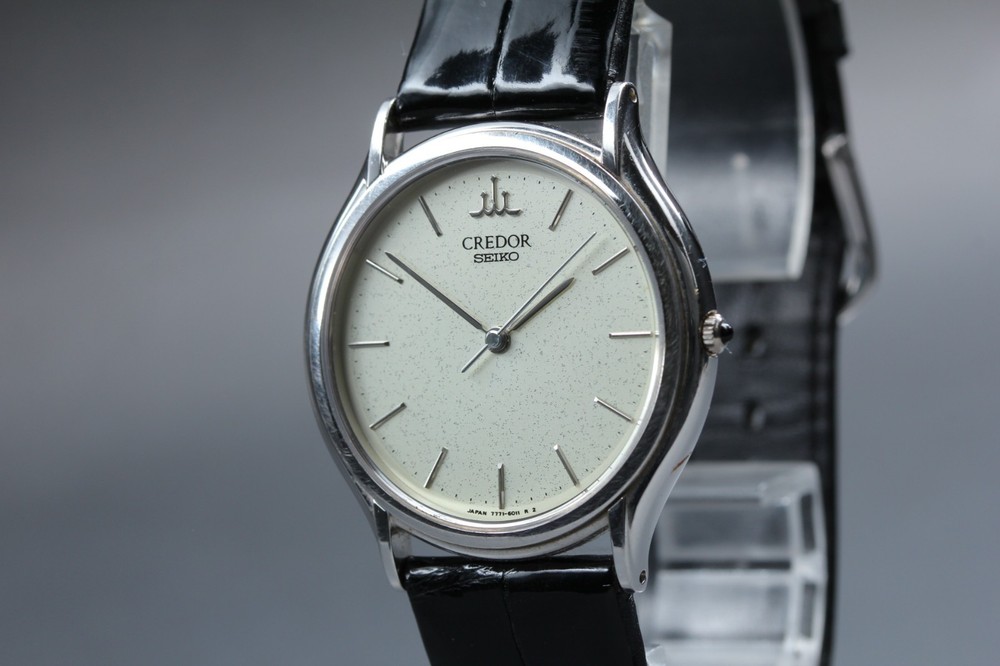 [NEAR MINT] Seiko Credor 7771-6022 18KT White Gold 32mm Qz Mens Watch From JAPAN