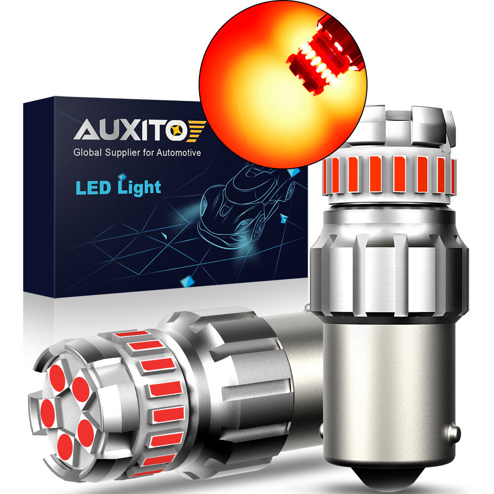 1156 1141 7506 5730 Red High Rear Power LED Brake Tail Light Blinking Bulb 2Pcs