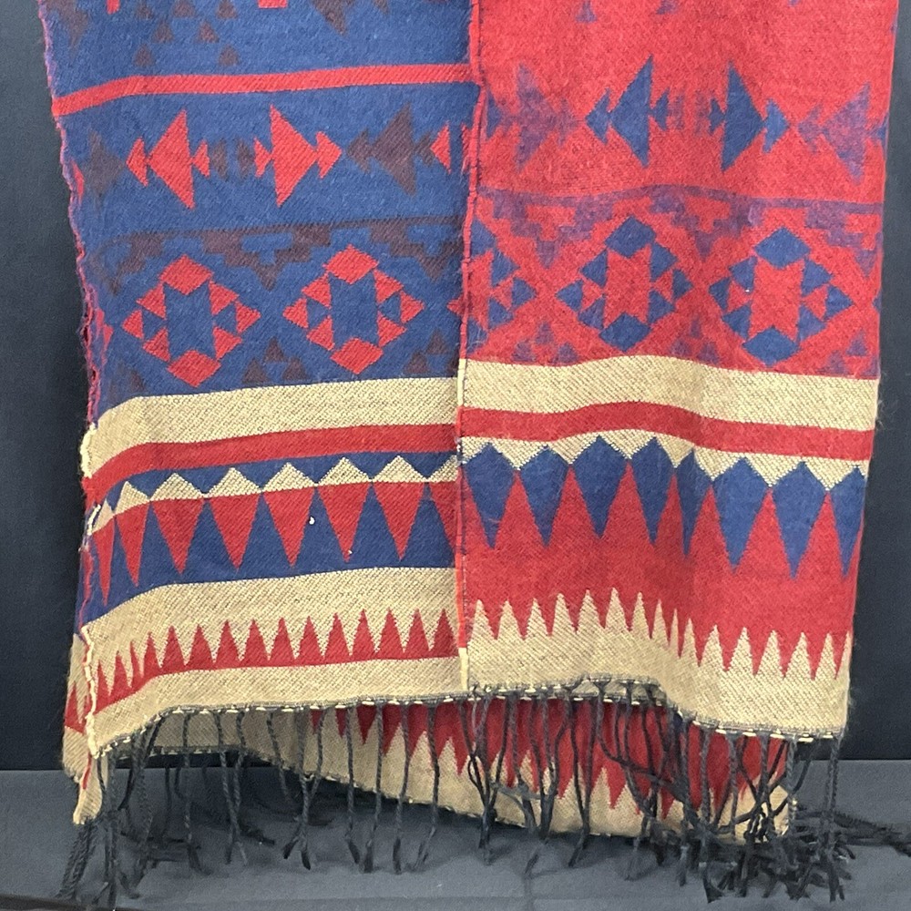 Boho Tribal Scarf Santa Fe Multi-Color Rustic Fall Wrap One Size