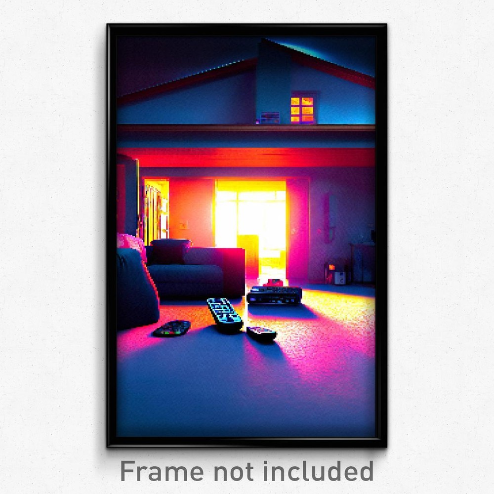 8-Bit Psychedelic Pixel Art Poster - Remote Safehouse Video Game Print