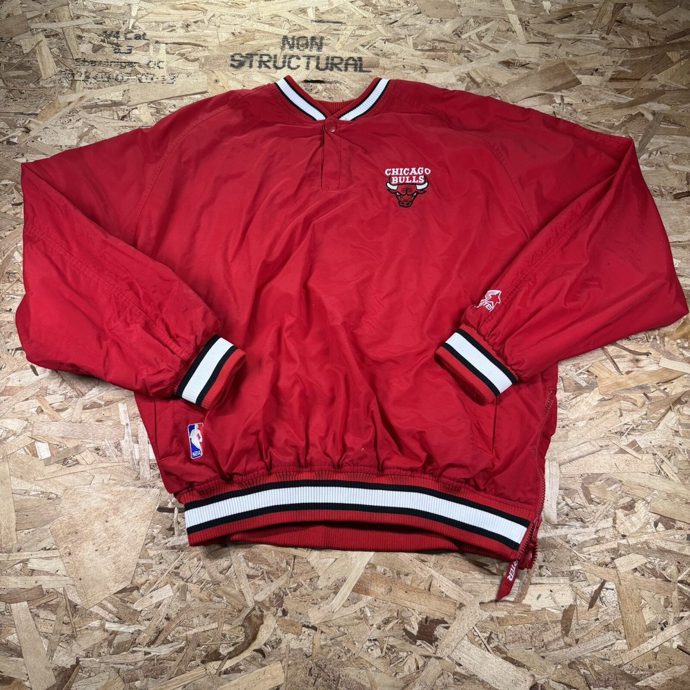 Vintage 90s Chicago Bulls NBA Starter Windbreaker Pullover Jacket