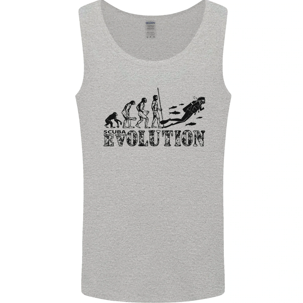 Evolution of a Scuba Diver Diving Funny Mens Vest Tank Top