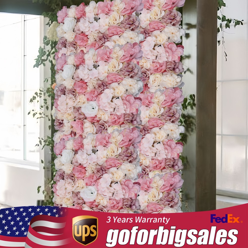 Flower Wall Panel Artificial Flower Wall Backdrop Flower Decoration 12 Pcs