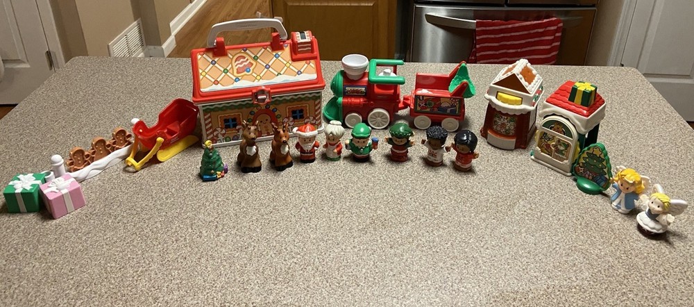 Fisher Price Little People Christmas Bundle Includes Vintage Figures and Santa