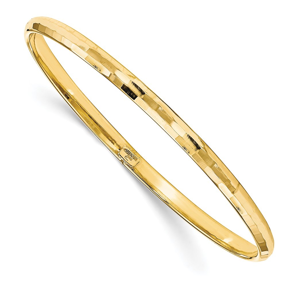 10k Yellow Gold Polished Bangle Bracelet 7