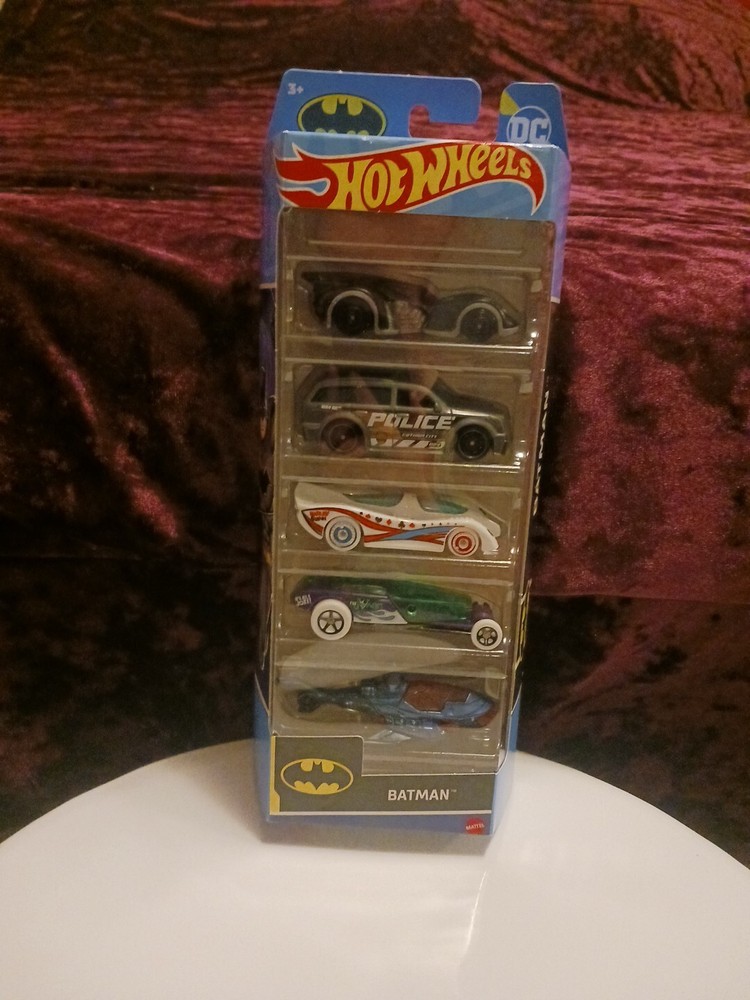 Hot Wheels 2023 Batman Series Set Of 5 Arkham Batmobile Batcopter Joker HTV44
