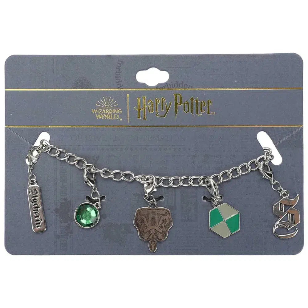 Harry Potter Slytherin Multi-Charm Leather Bracelet by Bioworld