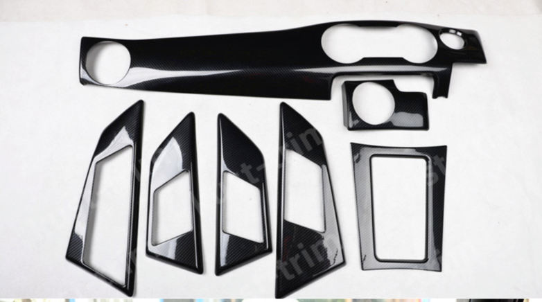 Carbon Fiber Car Interior Kit Cover 7PCS ABS For Mercedes-Benz GLK 2013-2018