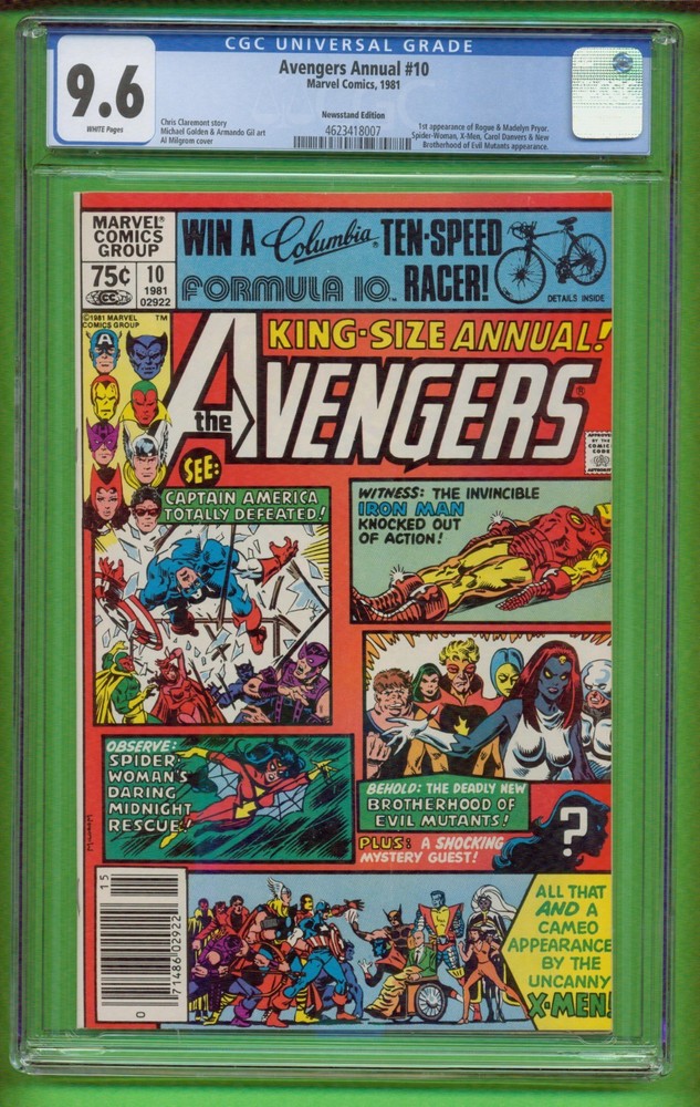 AVENGERS ANNUAL #10 CGC 9.6 NEWSSTAND WP (1981) 1st app . Rogue / Madelyn Pryor