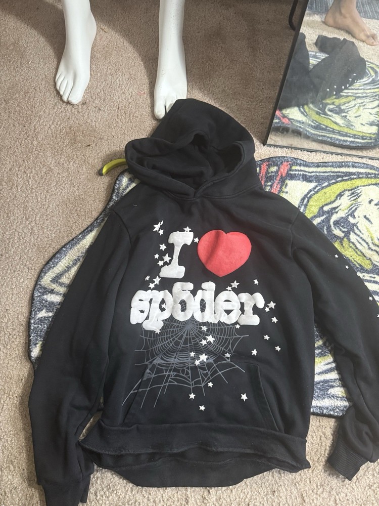 Sp5der Men's Hoodie Black Size small
