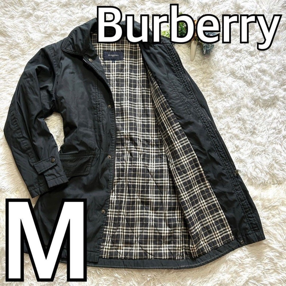 Burberry Golf Nova Check Jacket Coat Logo Button Quilted Liner Men Size M Used