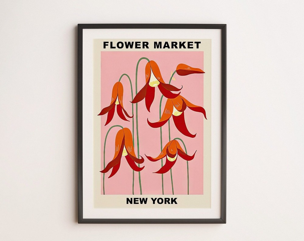 Flower Market New York Print Flower Market Usa Flower Market Wall Art Print