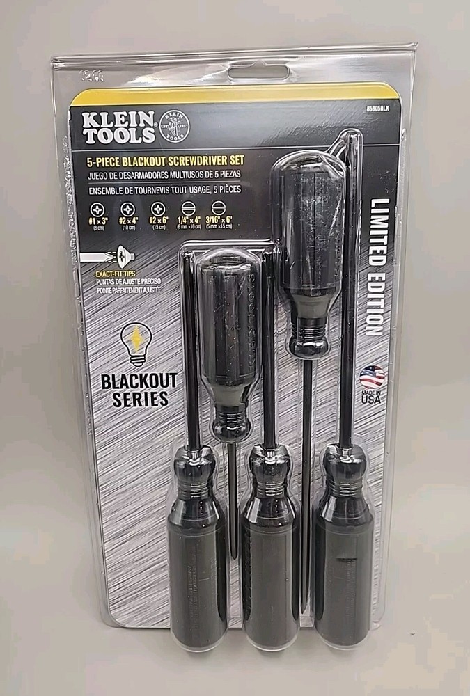 Klein Tools 5pc Blackout Screwdriver Set Limited Edition 85805BLK