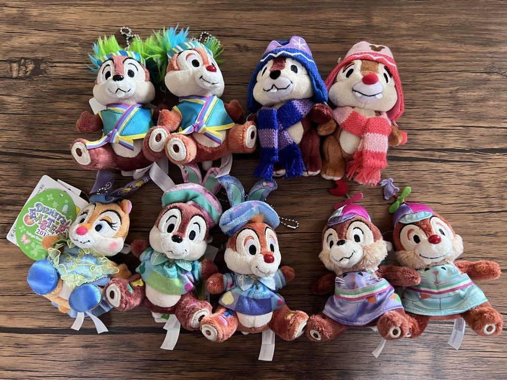 Disney Plush Toy Lot of 9 Chip Dale Clarice Easter Summer Festival Tagged