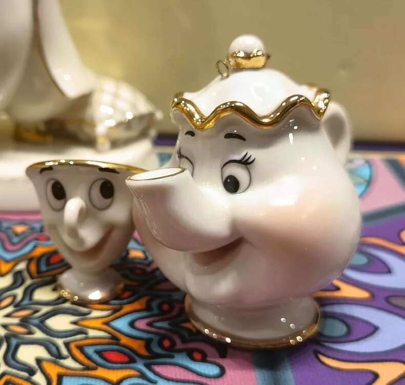 LENOX Disney Mrs.Potts＆Chip Beauty Beast Sculpture Collectible Statue Figurine