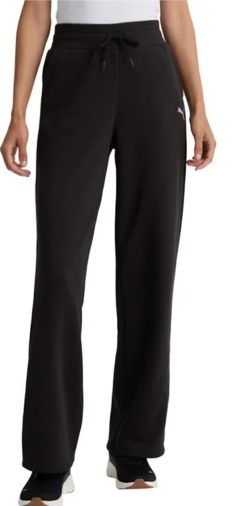 Puma Ladies' Fleece Straight Leg Pant Black Color Size L NEW