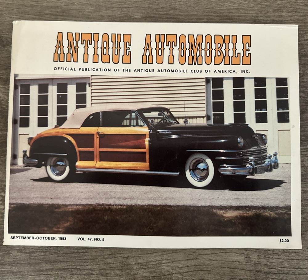 Antique Automobile Club Publication September October 1983 Volume 47 Number 5