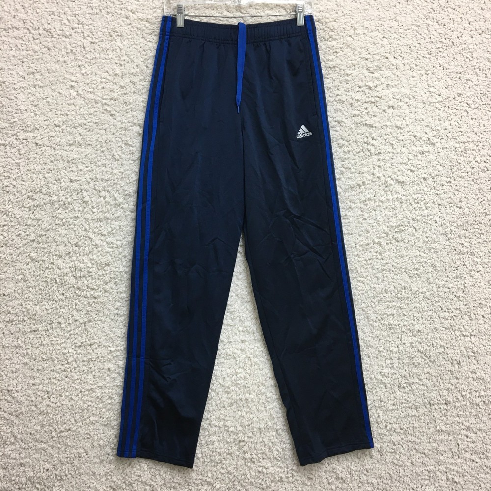 Adidas Track Pants Medium Adult Blue Striped Straight Pockets Athletic Mens M