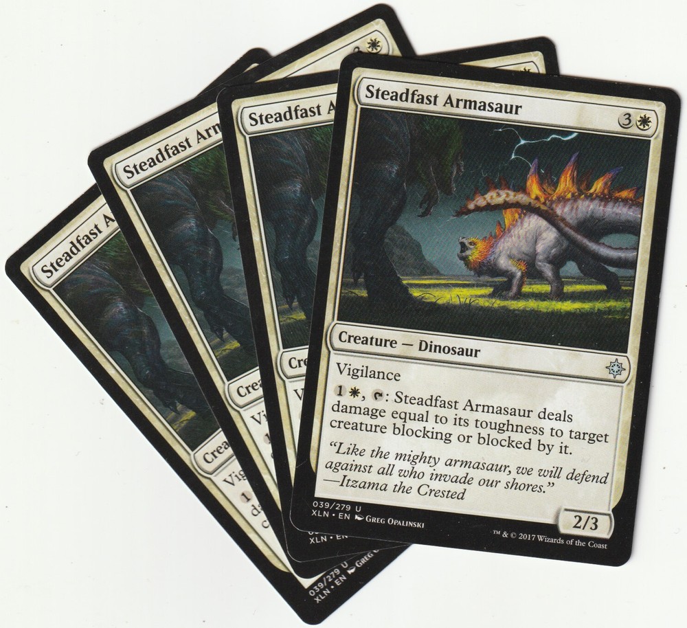 4 MTG Steadfast Armasaur White Creature Playset - NM/EX XLN EN - Magic the Gathering  